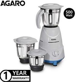 AGARO-Magnus-500-Watt-Mixer-Grinder-with-3-Stainless-Steel-Jars-Blue-White