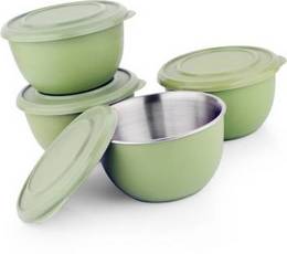 LIEFDE-Microwave-Safe-Bowls-Stainless-Steel-Disposable-Storage-Bowl-Green-Pack-of-4